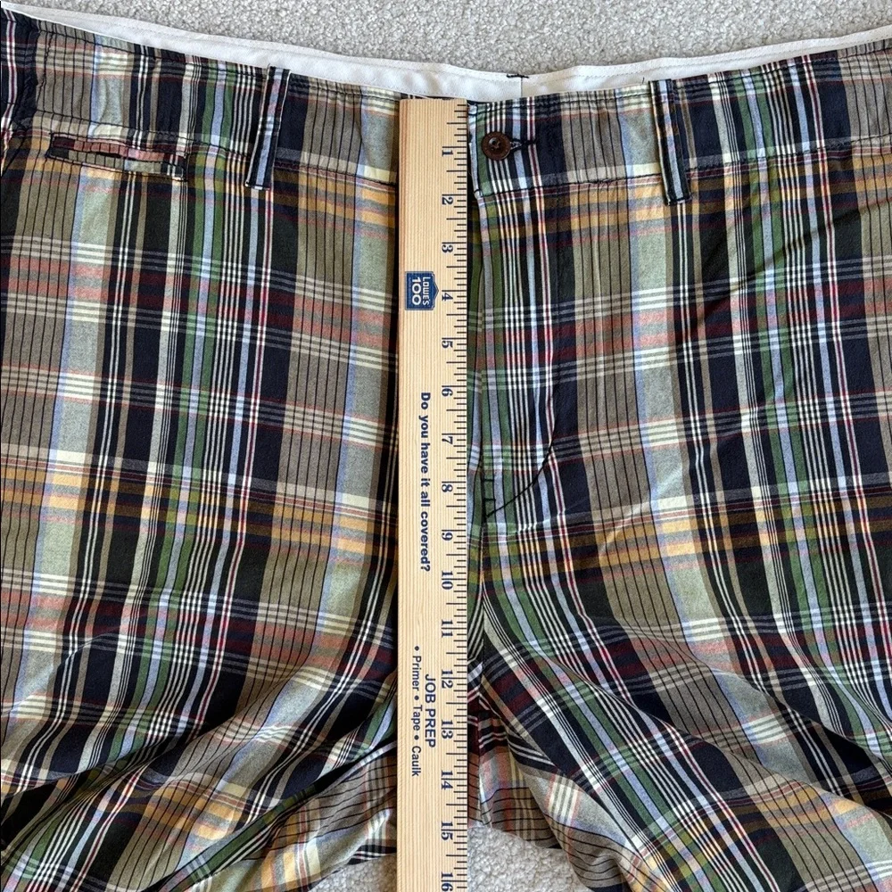 Vintage‎ Polo Ralph Lauren Blue Green Madras Plaid Cotton Chino Shorts Men’s 46B